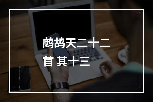 鹧鸪天二十二首 其十三