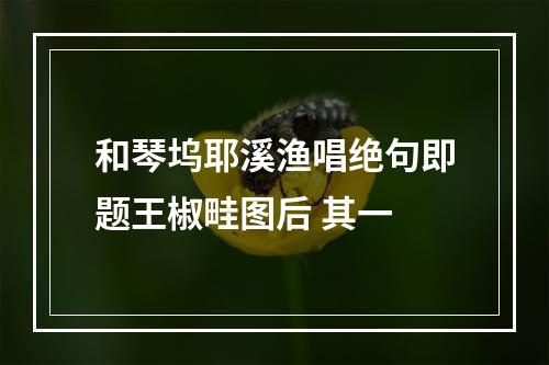 和琴坞耶溪渔唱绝句即题王椒畦图后 其一