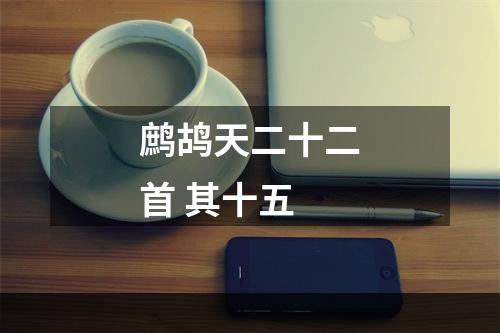 鹧鸪天二十二首 其十五