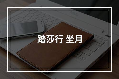 踏莎行 坐月