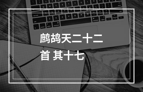 鹧鸪天二十二首 其十七