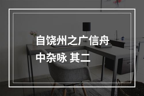 自饶州之广信舟中杂咏 其二
