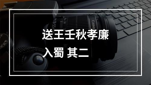 送王壬秋孝廉入蜀 其二