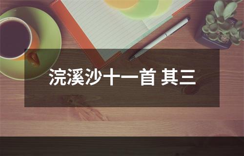 浣溪沙十一首 其三