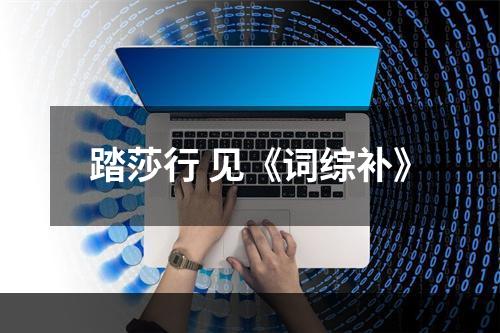 踏莎行 见《词综补》