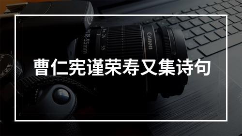曹仁宪谨荣寿又集诗句