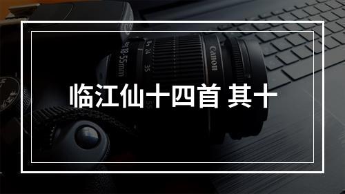 临江仙十四首 其十