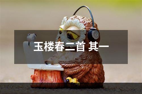 玉楼春二首 其一
