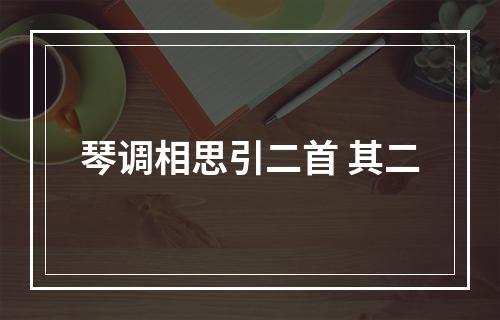 琴调相思引二首 其二