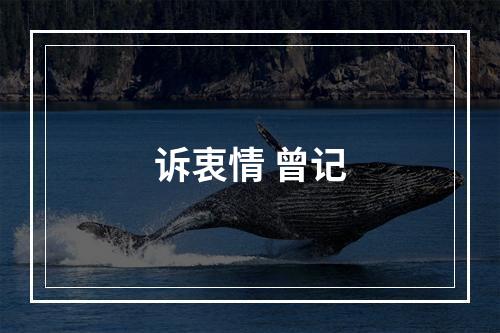 诉衷情 曾记