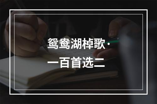 鸳鸯湖棹歌·一百首选二
