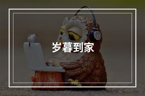 岁暮到家
