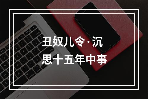 丑奴儿令·沉思十五年中事