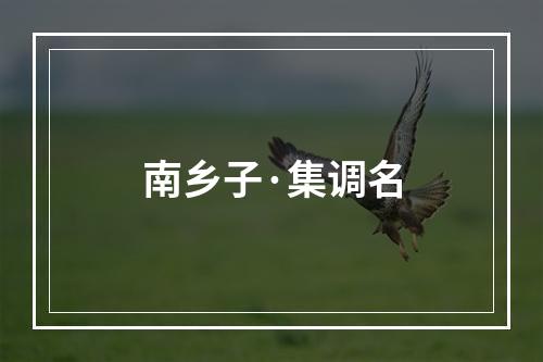 南乡子·集调名