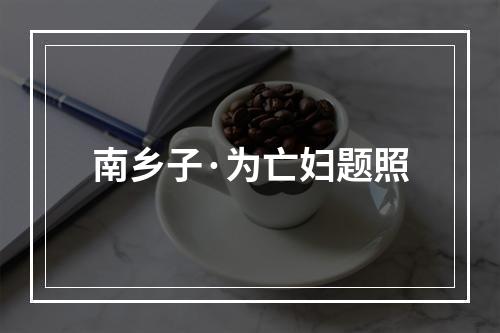 南乡子·为亡妇题照