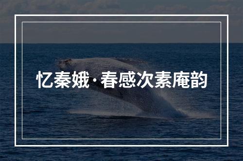 忆秦娥·春感次素庵韵