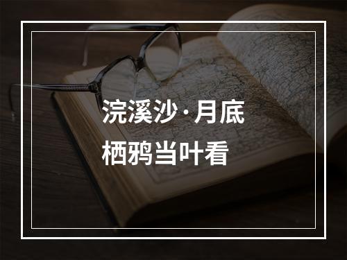 浣溪沙·月底栖鸦当叶看