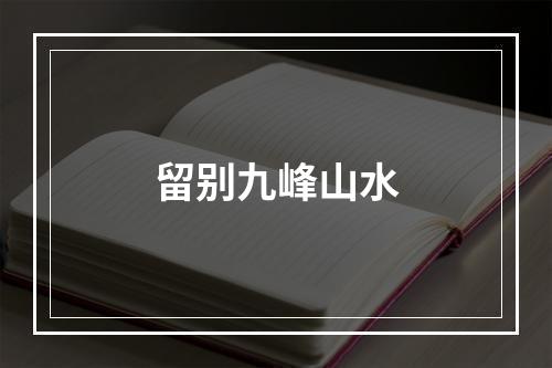 留别九峰山水