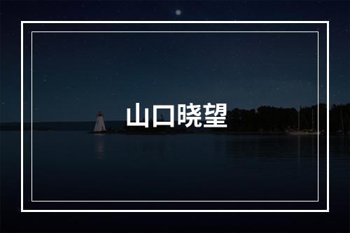 山口晓望