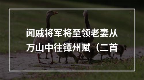 闻戚将军将至领老妻从万山中往镡州赋（二首