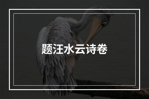 题汪水云诗卷