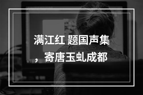 满江红 题国声集，寄唐玉虬成都