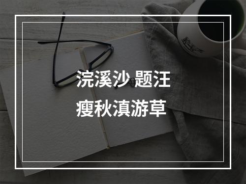 浣溪沙 题汪瘦秋滇游草