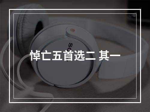 悼亡五首选二 其一