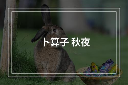 卜算子 秋夜