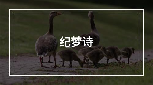 纪梦诗