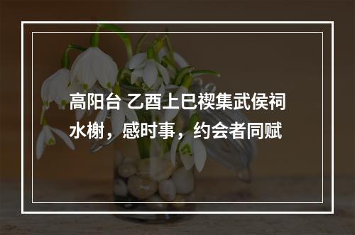 高阳台 乙酉上巳禊集武侯祠水榭，感时事，约会者同赋