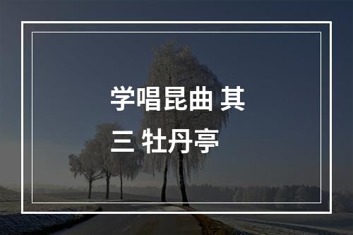 学唱昆曲 其三 牡丹亭