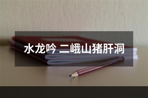 水龙吟 二峨山猪肝洞