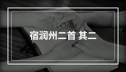 宿润州二首 其二