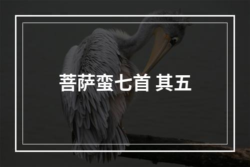 菩萨蛮七首 其五