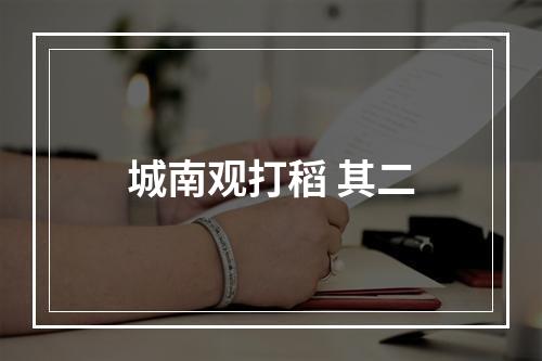 城南观打稻 其二