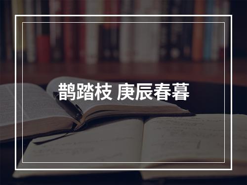鹊踏枝 庚辰春暮