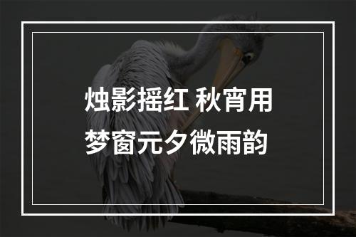 烛影摇红 秋宵用梦窗元夕微雨韵