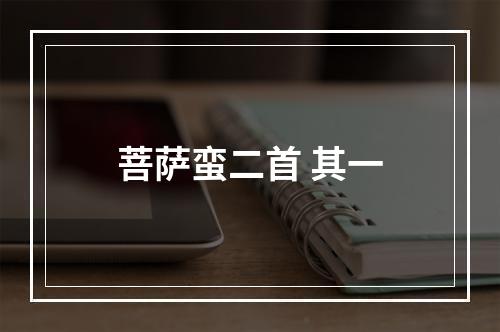 菩萨蛮二首 其一
