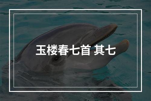 玉楼春七首 其七