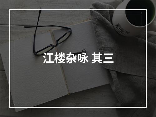 江楼杂咏 其三