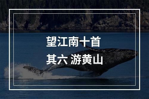 望江南十首 其六 游黄山
