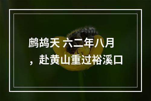 鹧鸪天 六二年八月，赴黄山重过裕溪口