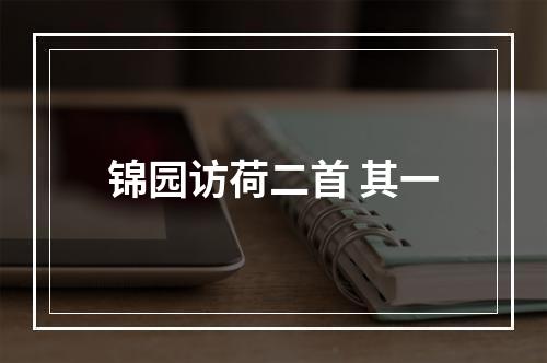 锦园访荷二首 其一