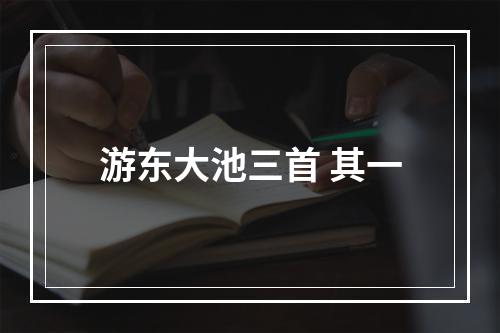 游东大池三首 其一