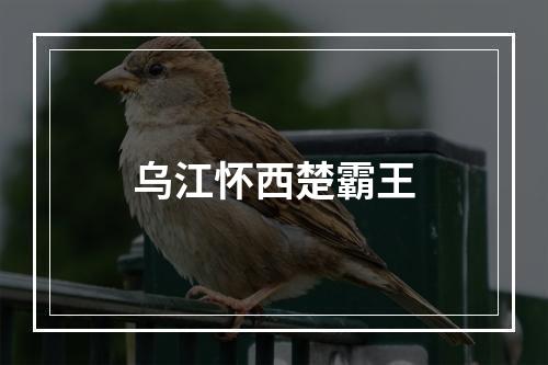乌江怀西楚霸王