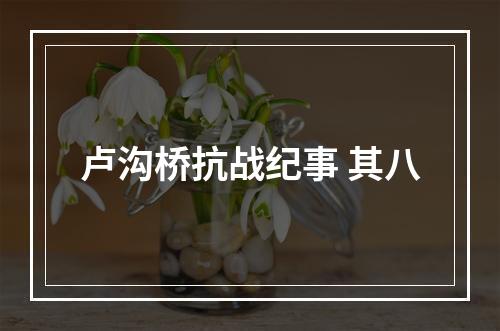 卢沟桥抗战纪事 其八