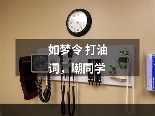 如梦令 打油词，嘲同学