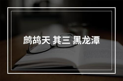 鹧鸪天 其三 黑龙潭