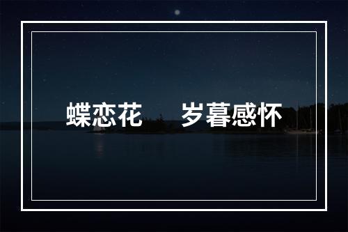 蝶恋花 　 岁暮感怀
